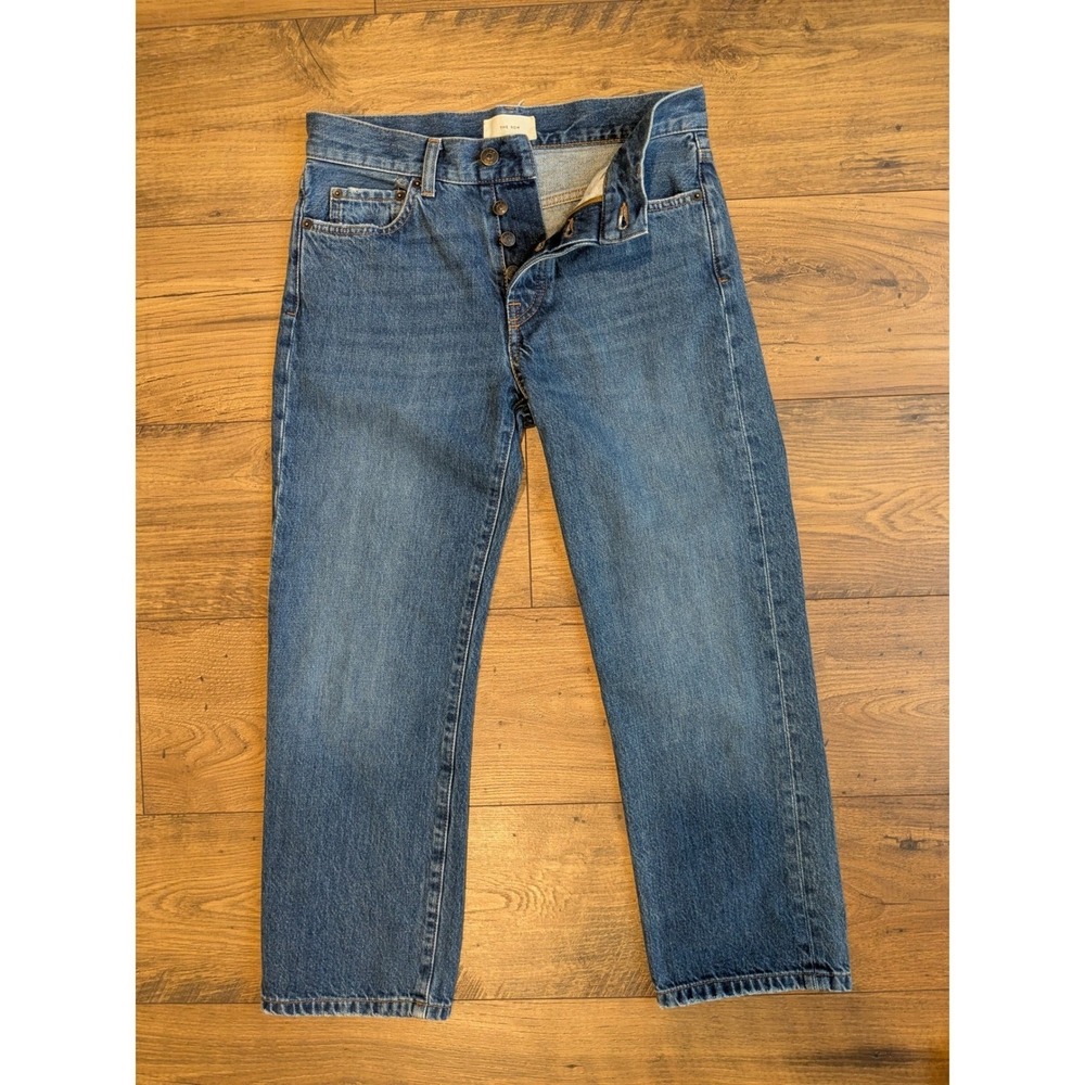 The Row Straight Leg Cropped Denim Jeans‎ Blue Button Fly 28x24